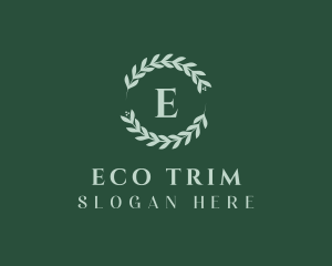 Natural Leaf Wreath logo design