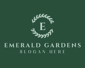 Natural Leaf Wreath logo design