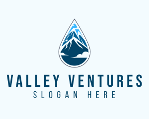 Valley - Mountain Valley Droplet logo design