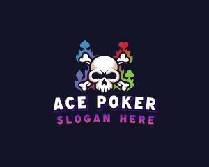 Poker - Skull Casino Gaming logo design