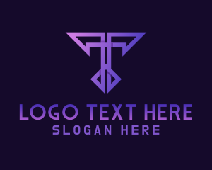 Video Game - Tech Gaming Letter T logo design