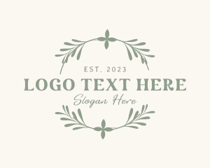 Flower Shop - Foliage Wreath Emblem logo design