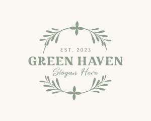 Foliage Wreath Emblem logo design