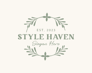 Stylist - Foliage Wreath Emblem logo design