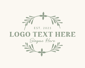 Resort - Foliage Wreath Emblem logo design