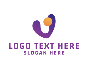 Sun - Modern Futuristic Letter V logo design