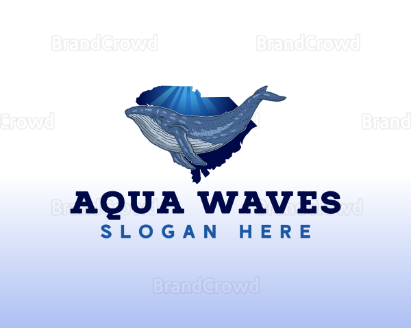 South Carolina Map Blue Whale Logo