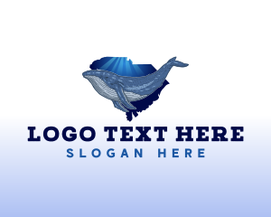 Geography - South Carolina Map Blue Whale logo design