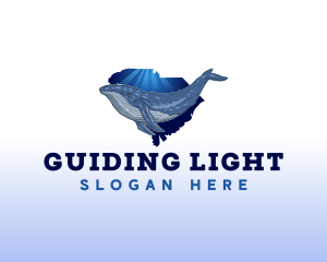 South Carolina Map Blue Whale Logo