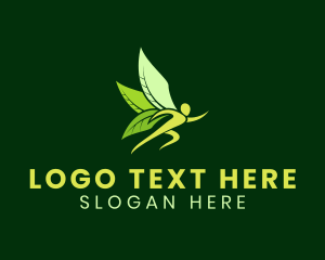 Healthy Living - Wellness Leaf Wing logo design