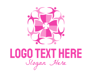 Pink Flower - Pink People Group logo design