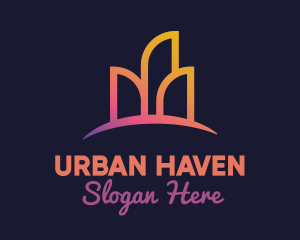 Gradient Town Urban Realty logo design