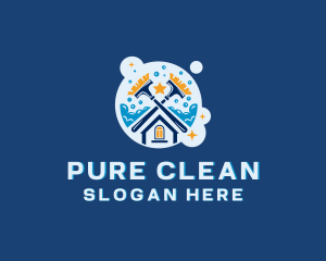 Sanitize House Cleaning logo design