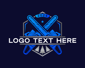 Woodcutter - Chainsaw Carpentry Woodworking logo design
