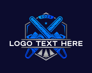 Industrial - Chainsaw Carpentry Woodworking logo design