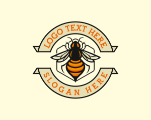 Bee - Honeycomb Bee Insect logo design