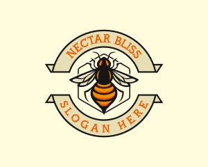 Nectar - Honeycomb Bee Insect logo design