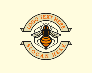 Farm - Honeycomb Bee Insect logo design