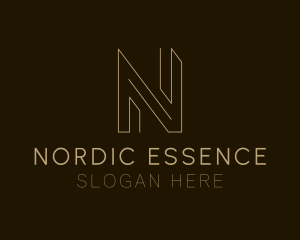 Geometric Professional Letter N logo design