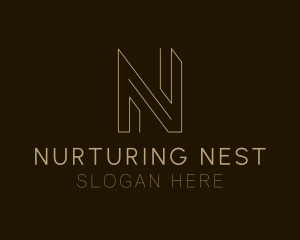 Geometric Professional Letter N logo design