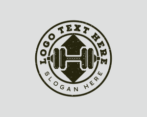 Jump Rope - Dumbbell Weightlifting Workout logo design