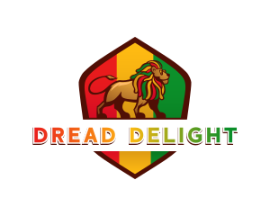 Dreadlocks - Jamaica Reggae Lion logo design