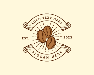 White And Brown - Coffee Bean Cafe logo design