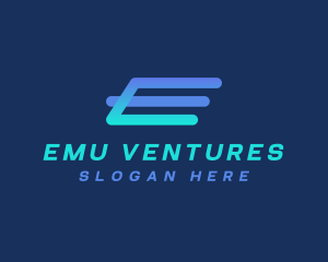 Startup Fast Logistics Letter E  logo design