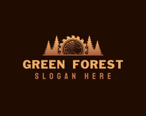 Pine Tree Wood Cutter logo design