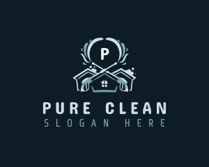 Pressure Washing Housekeeper logo design