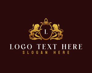 High End - Lion Crest Crown logo design