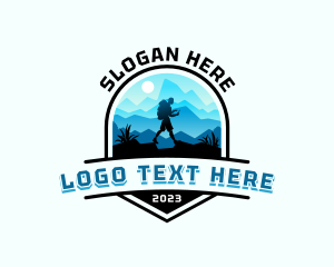 Trail - Mountain Peak Hiking logo design