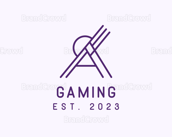 Outline Purple Letter A Logo