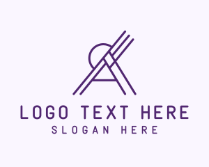 Outline Purple Letter A  Logo
