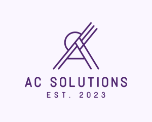 Outline Purple Letter A  logo design