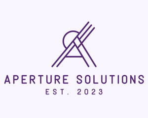 Outline Purple Letter A  logo design