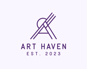 Outline Purple Letter A  logo design