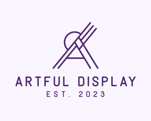 Outline Purple Letter A  logo design