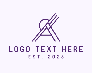 Ethnic - Outline Purple Letter A logo design