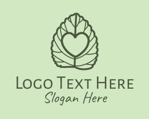 Eco - Green Oregano Heart logo design