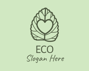 Farm - Green Oregano Heart logo design
