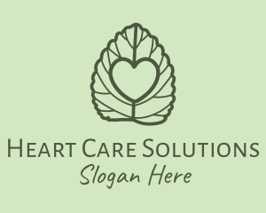 Green Oregano Heart logo design