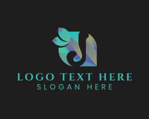 Vegan - Herbal Leaf Letter J logo design