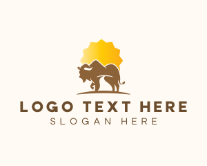 Path - Mountain Peak Bison logo design