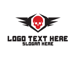 Horror - Skull Wings Pirate logo design