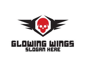 Skull Wings Pirate logo design