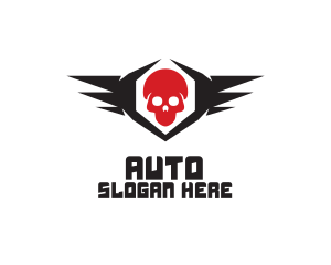 Black Skull - Skull Wings Pirate logo design