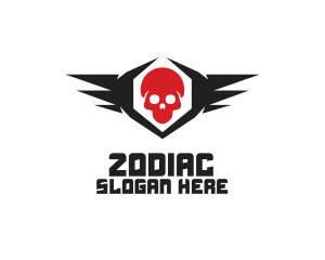 Metal Music - Skull Wings Pirate logo design