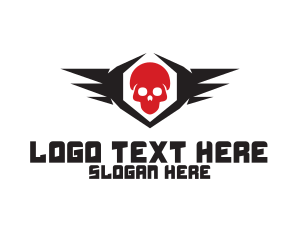 Zombie - Skull Wings Pirate logo design