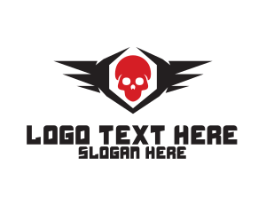 Goth - Skull Wings Pirate logo design